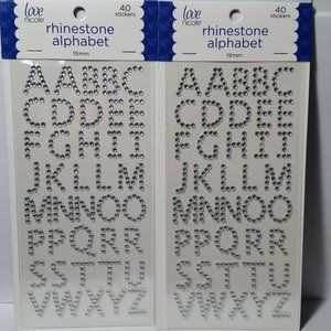 Rhinestone Alphabet Stickers 19mm 2 Sheets